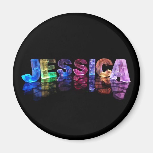 The Name Jessica in 3D Lights (Photograph) Magnet (Front)