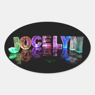 The Name Jocelyn in 3D Lights (Photograph) Oval Sticker