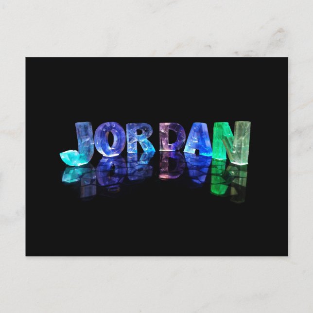 The Name Jordan in 3D Lights (Photograph) Postcard (Front)
