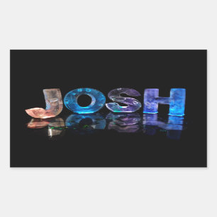 The Name Josh in 3D Lights (Photograph) Rectangular Sticker
