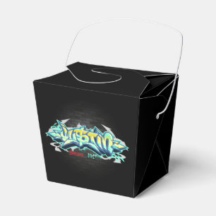 The name Justin in graffiti Favour Box