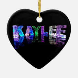 The Name Kaylee in 3D Lights (Photograph) Ceramic Tree Decoration