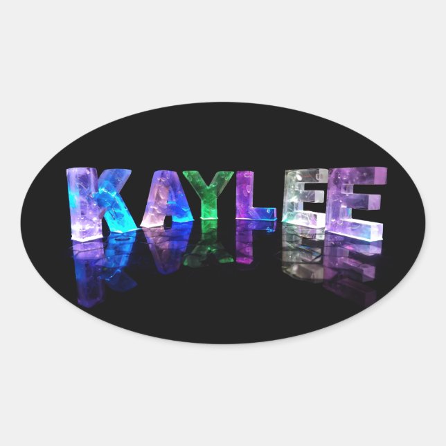 The Name Kaylee in 3D Lights (Photograph) Oval Sticker (Front)