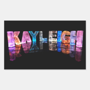 The Name Kayleigh in 3D Lights (Photograph) Rectangular Sticker
