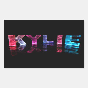 The Name Kylie in 3D Lights (Photograph) Rectangular Sticker