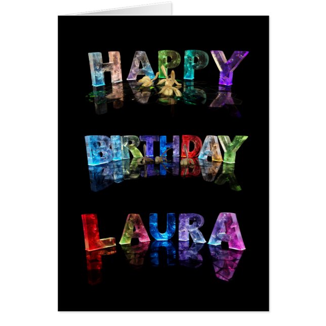 The Name Laura in 3D Lights (Photograph) (Front)