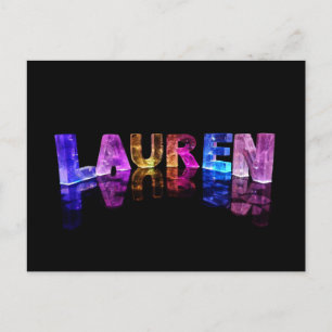 The Name Lauren in 3D Lights (Photograph) Postcard