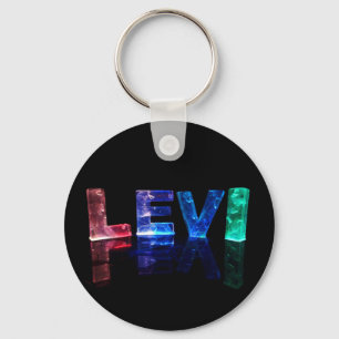 The Name Levi in 3D Lights (Photograph) Key Ring