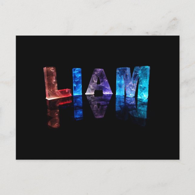 The Name Liam in 3D Lights (Photograph) Postcard (Front)