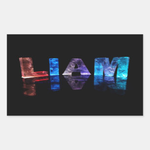 The Name Liam in 3D Lights (Photograph) Rectangular Sticker