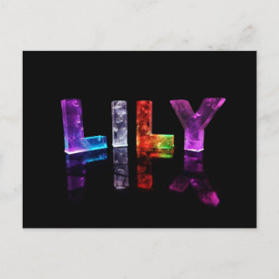The Name Lily in 3D Lights (Photograph) Postcard