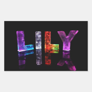 The Name Lily in 3D Lights (Photograph) Rectangular Sticker