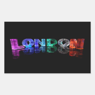 The Name London in 3D Lights (Photograph) Rectangular Sticker