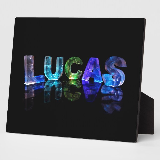 The Name Lucas in 3D Lights (Photograph) Plaque (Side)