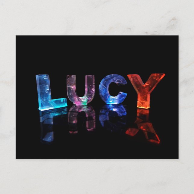 The Name Lucy in 3D Lights (Photograph) Postcard (Front)