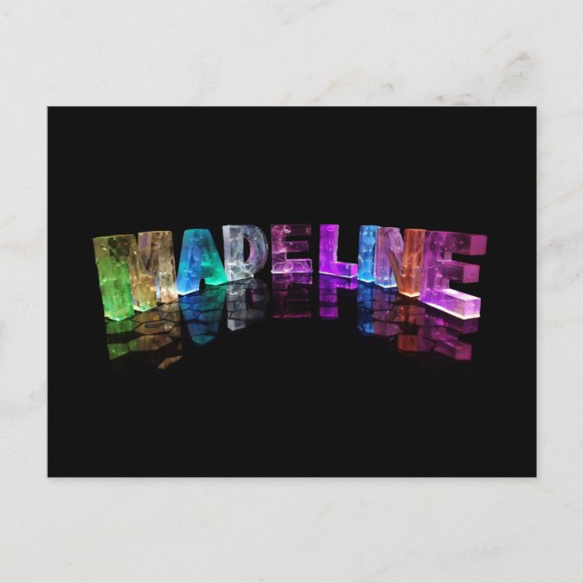 The Name Madeline in 3D Lights (Photograph) Postcard (Front)