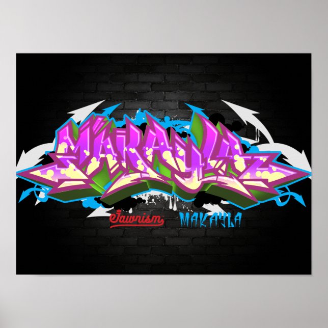 The name Makayla in graffiti Poster (Front)