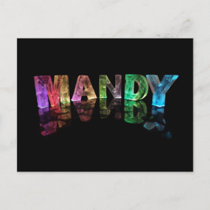 The Name Mandy in 3D Lights (Photograph) Postcard