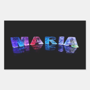 The Name Maria in 3D Lights (Photograph) Rectangular Sticker