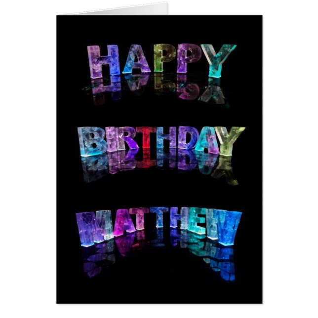 The Name Matthew in 3D Lights (Photograph) (Front)