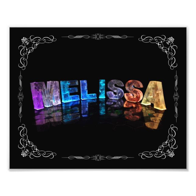 The Name Melissa in 3D Lights (Photograph) Photo Print (Front)