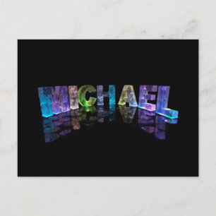The Name Michael in 3D Lights (Photograph) Postcard