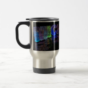 The Name Michelle in 3D Lights (Photograph) Travel Mug