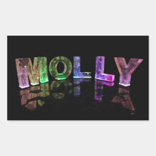The Name Molly in 3D Lights (Photograph) Rectangular Sticker