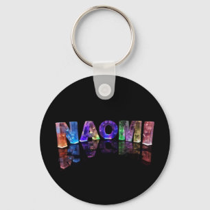 The Name Naomi in 3D Lights (Photograph) Key Ring