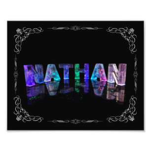 The Name Nathan -  Name in Lights (Photograph Photo Print