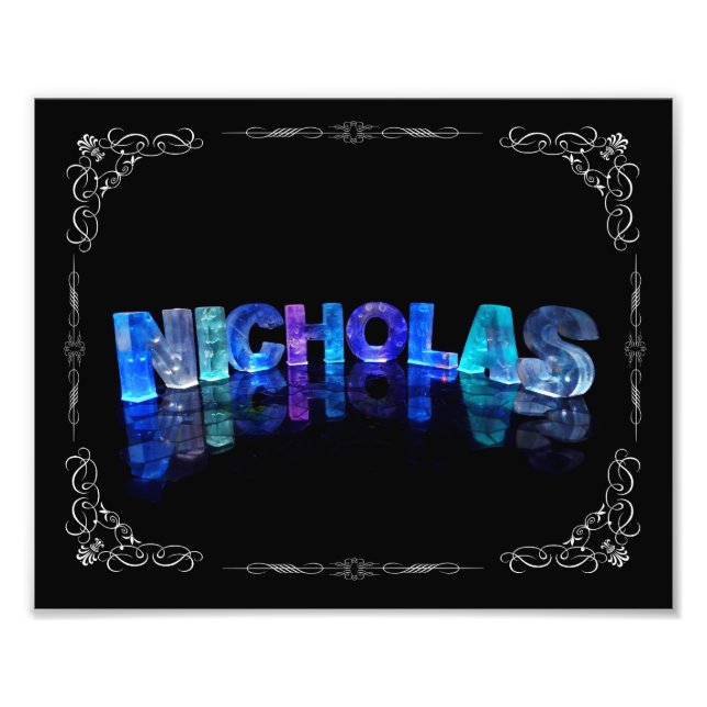 The Name Nicholas -  Name in Lights (Photograph) Photo Print (Front)