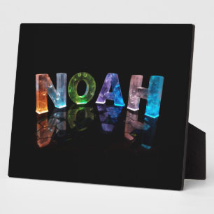 The Name Noah in 3D Lights (Photograph) Plaque