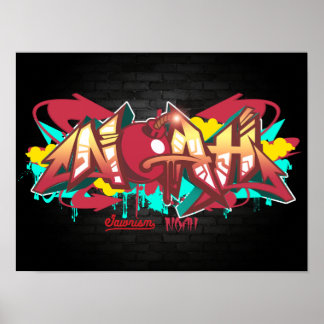 The name Noah in graffiti Poster