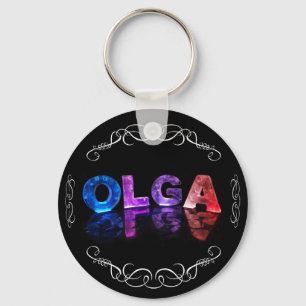 The Name Olga - Name in Lights (Photograph) Key Ring