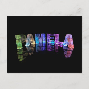 The Name Pamela in 3D Lights (Photograph) Postcard