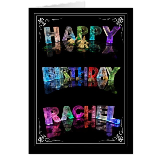The Name Rachel in 3D Lights (Photograph) (Front)