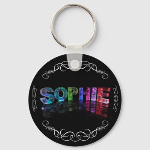 The Name Sophie -  Name in Lights (Photograph) Key Ring