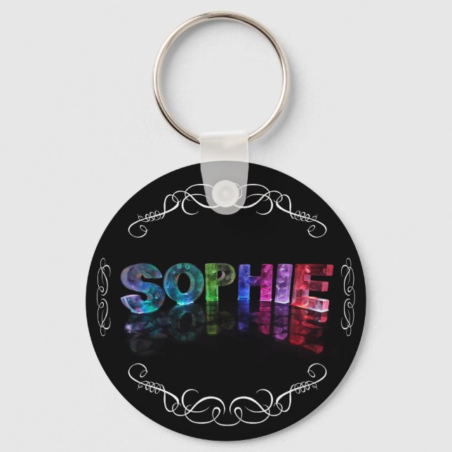 The Name Sophie -  Name in Lights (Photograph) Key Ring (Front)