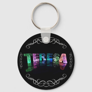 The Name Teresa -  Name in Lights (Photograph) Key Ring