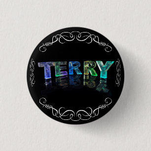 The Name Terry - Name in Lights (Photograph) 3 Cm Round Badge
