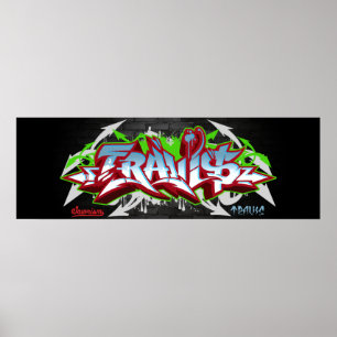 The name Travis in graffiti Poster