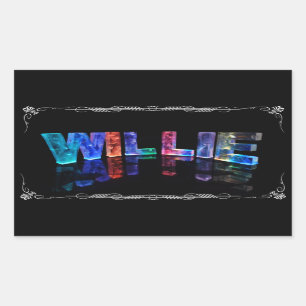 The Name Willie -  Name in Lights (Photograph) Rectangular Sticker
