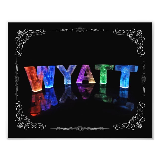The Name Wyatt -  Name in Lights (Photograph) Photo Print (Front)