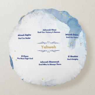 The Names Of God Round Pillow