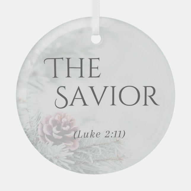 "The Names of Jesus" Glass Ornament - The Saviour (Front)