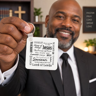 The Names of Jesus Script Text Key Ring