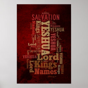 The Names of Yeshua/Jesus Collage Poster