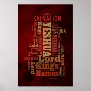 The Names of Yeshua/Jesus Collage Poster