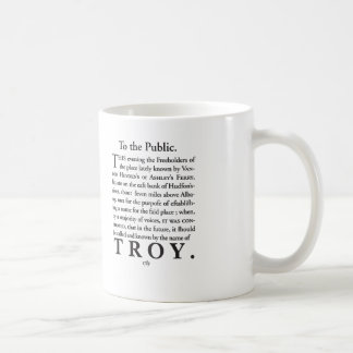 The Naming of Troy, NY 1789 Coffee Mug