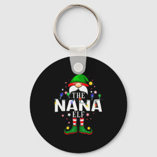 The Nana Elf Christmas Family Pajama Party Key Ring
